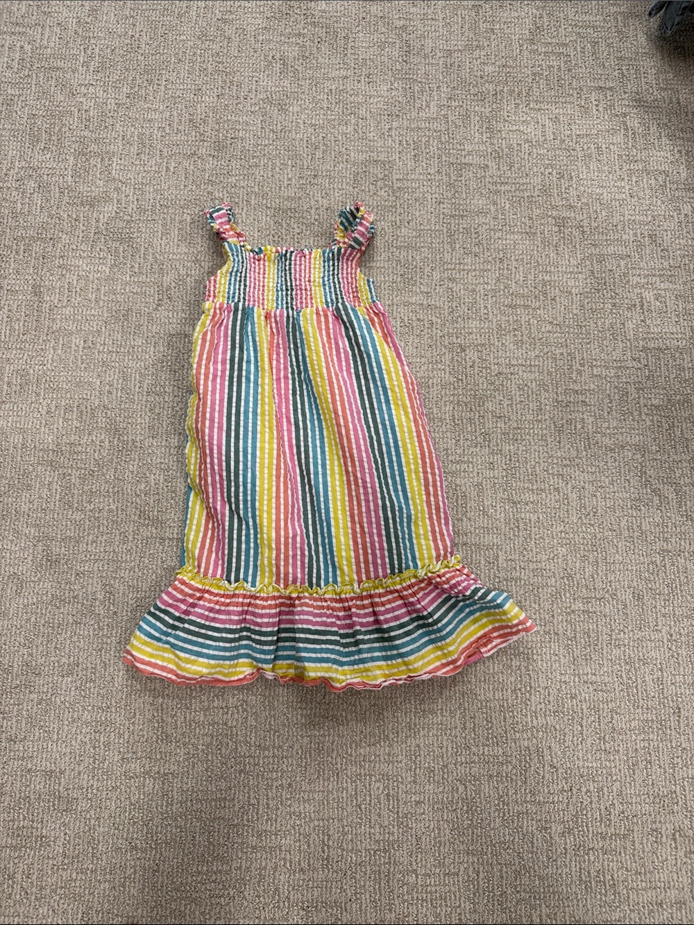 Boden Multicolor Striped Ruffle Hem Sundress